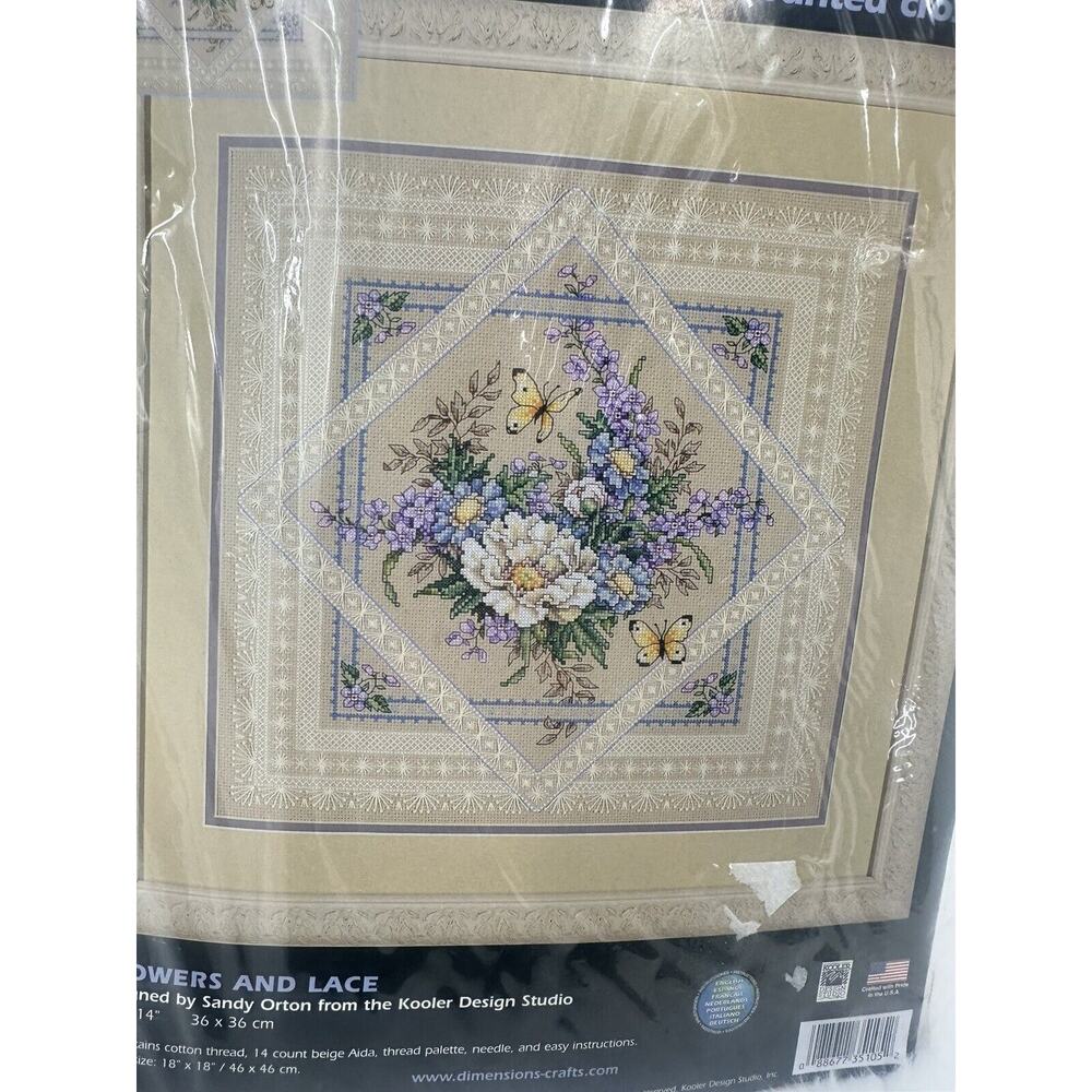 Dimensions Flowers Lace Counted Cross Stitch Kit 35105  New Sealed Sandy Orton